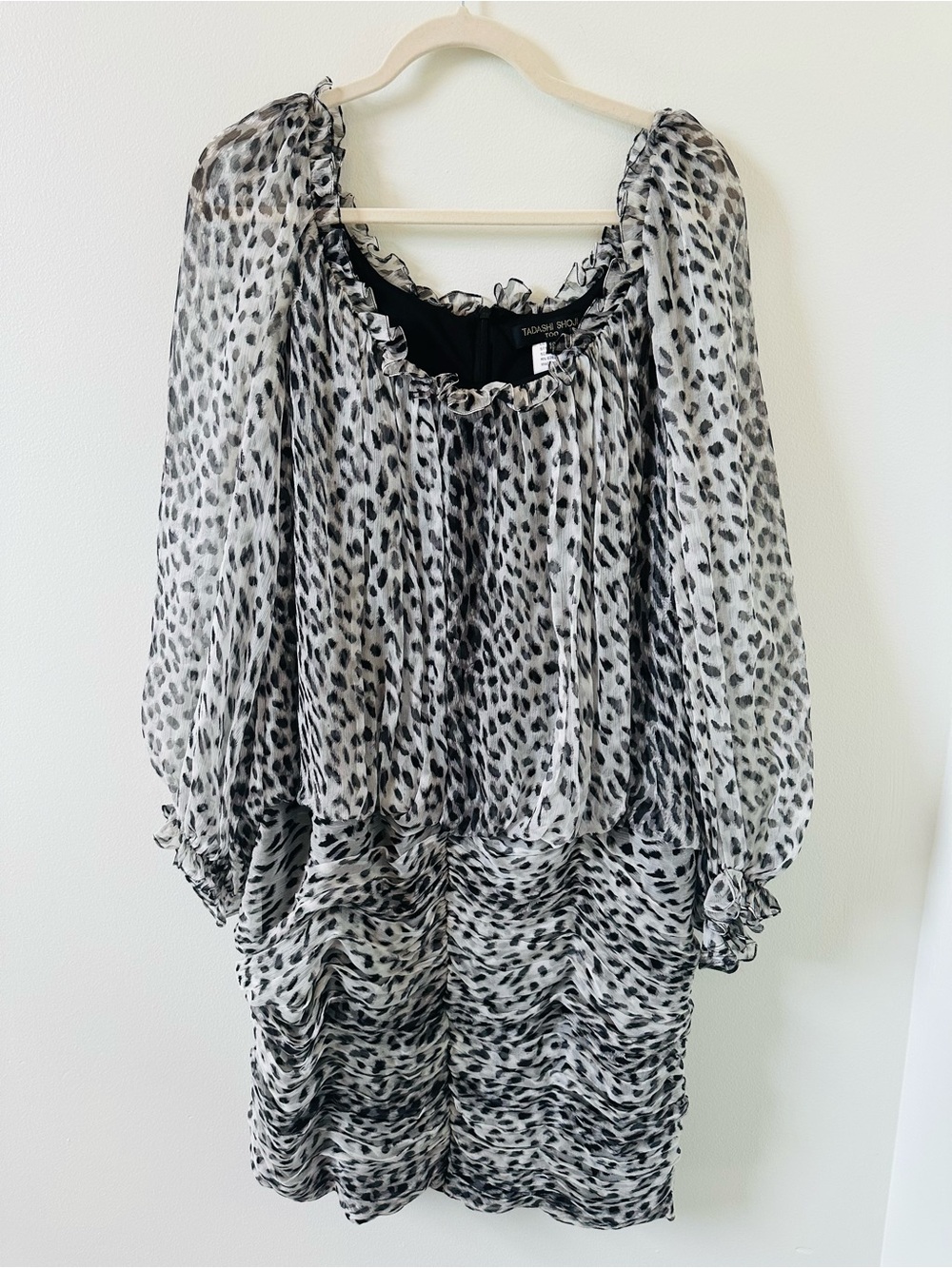 Tadashi Shoji 100% silk leopard print dress Size 18